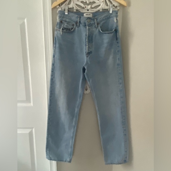 Agolde 90's Light Wash Relaxed Fit Y2K Denim Button Fly Jeans Cotton size 26 - Picture 1 of 13